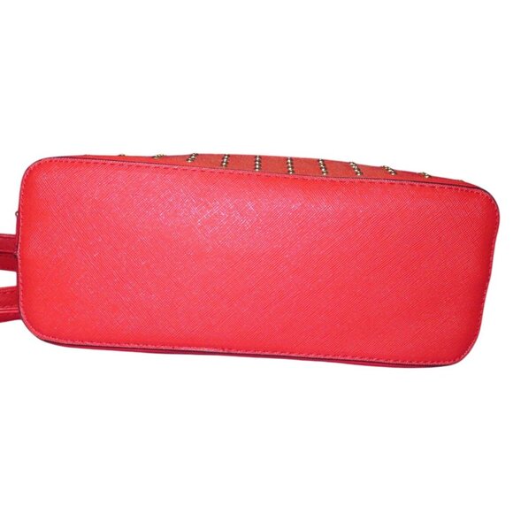 Steve Madden Girl Vibrant Red Vegan Leather Gold Studded Crossbody Bag NWOT - Picture 6 of 9